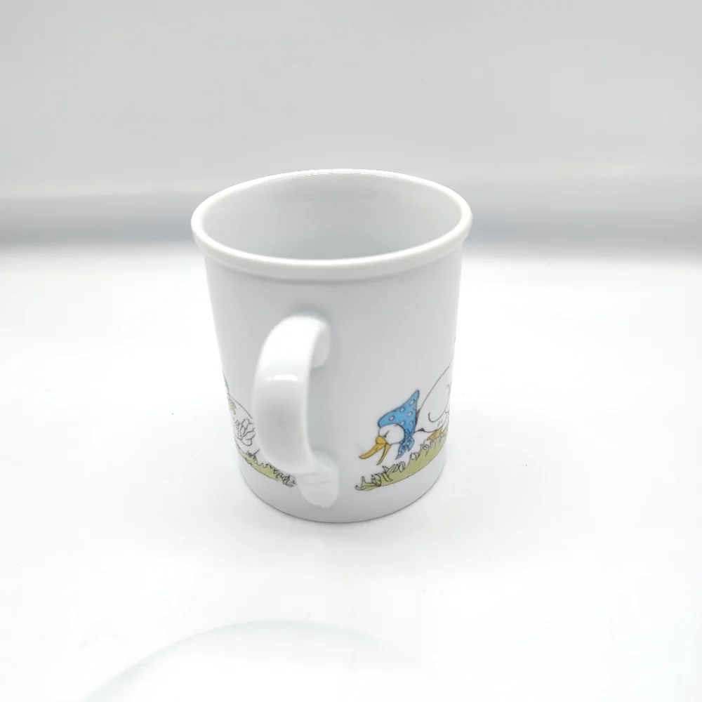 Vtg Blue Bonnet Duck Parade Coffee Mug 1985 County Blue Cottagecore Primitive - Picture 4 of 5
